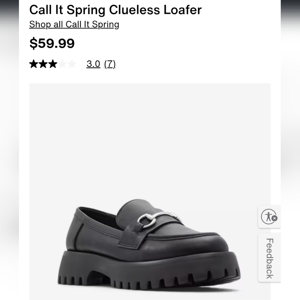 Call It Spring Clueless Black Chunky Loafers
